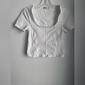 Stradivarius White Crop Top